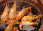 Stone grilled shrimp