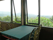 Enjoy the meals while view the lush green hills