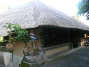 Balinese architecture with thatched roof