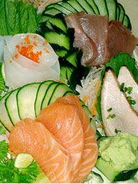 Plate of assorted sashimi