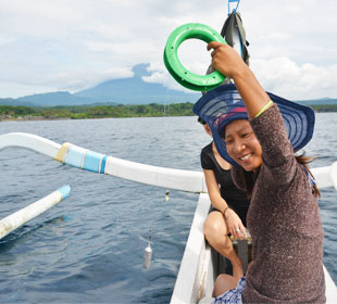 Fishing by Balinese boat Jukung image