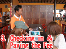 Checking in / Paying the Fee