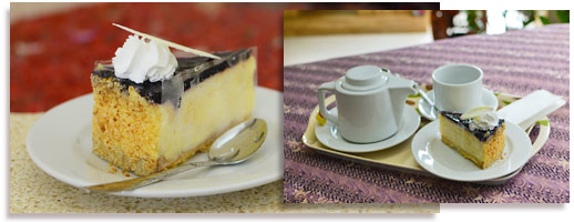 Blueberry cheese cake & English tea image