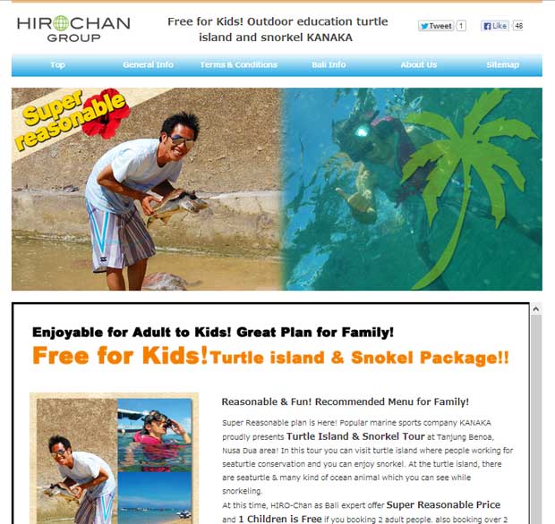 HIRO-Chan Group Turtle Island & Snorkel KANAKA OPEN!!!