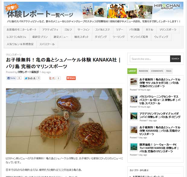 お子様無料！亀の島とシュノーケル体験 KANAKA社 | バリ島 究極のマリンスポーツ